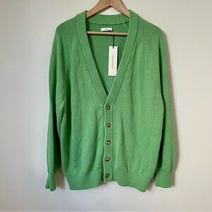 Aritzia TNA Barry Cardigan Green Oversized Knit Button Up Cardigan Size Small